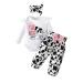 UUAISSO Baby Girls Clothes Cow Letter Print ruffled Long Sleeve Tops and Pants Infant Clothing Outfits Gifts 6-12 Months White