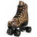 Roller Skates for Women Cozy Stylish Leopard PU Leather High-top Roller Skate Shoes for Beginner, Indoor Outdoor Double-Row Roller Skates with Shoes Bag leopard brown black wheel 38-US Women 8