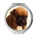 Mirror Compact Mirror Puppy Dog Pet Cute Brown Sitting Sad Portrait pocket mirror portable mirror