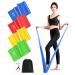 Fokky fitness straps 4-Set Resistance Bands with 4 resistance levels resistance tapes with a carrying bag & exercise instructions gymnastics band for crossfit muscle building yoga pilates for men and women green yellow red blue