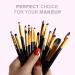 MUJGAN 20 Pieces Makeup Brush Set Professional Face Eye Shadow Eyeliner Foundation Blush Lip Makeup Brushes Powder Liquid Cream Cosmetics Blending Brush Tool (Black) - Buy Online on GoSupps.com