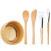 Mwoot DIY Facial Mask Brush Set (Kit with 5) Facial mask Brush brush facial care bowl facial care tools Set made of wood DIY Clay Mask Mask Mask Mask