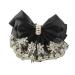 Women Hair Bun Cover Net Snood Hairnet Bowknot Barrette Hair Clip Bow Lace Flower Hair Accessories(Black)