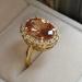 GUIDECUN Golden Tone Oval Champagne CZ Engagement Ring, Size 7 - Buy Online on GoSupps.com