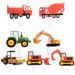 Tractor Cake Topper 70Pcs Farm Tractor Truck Car Cupcake Picks for Birthday Party Construction Party Supplies (Mixed)