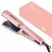 Bcway Hair Straightener  1.5 Wide Plate Flat Iron for Hair with Adjustable Temperature 250 F-450 F  Digital LCD & PTC Heater  3D Titanium Floating Plates 2-in-1 Hair Iron for All Hair Types Rose Gold