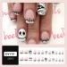 24Pcs Halloween Press on Nails - Mummy & Skull Designs - Short Glue On Full Cover Fake Nails for Women & Girls - Perfect Nail Art Decor for Halloween - Buy Online on GoSupps.com