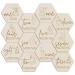 Winnie Baby Announcement Sign Newborn Sign Wooden Hexagon Announcement Sign For Photo Prop Baby Shower Nursery Gift(12PCS)