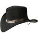 BRANDSLOCK Handcrafted Leather Cowboy Hat - Lightweight Wide Brim Outback Cowgirl Hat in XX-Large Black - Buy Online on GoSupps.com