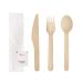 Party Essentials Disposable Wooden Cutlery Eco-Friendly Biodegradable 50 Bags of 6-PC Natural Birchwood