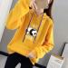 Bigfanshu Women's Dresses Autumn Hoodies Character Print I Hate Morinings Sweatshirt with Pocket Yellow - Buy Online on GoSupps.com