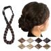 Braided Headband Plaited Hair Band Chunky Braided Headband Elastic Stretch Braid Hairband Plaited Braids Blonde Black Synthetic Hairpiece For Girls And Women (Small-three strands braided  dark brown) Small (Pack of 1) da...