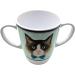 Rosa Lifestyle Two Handled Melamine Cat Mug 400ml - Lightweight Daily Living Aid for Elderly with Weak Grip - Buy Online on GoSupps.com