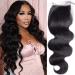 Body Wave Lace Closure Human Hair 4x4 HD Lace Closure 100% Brazilian Virgin Human Hair Body Wave Transparent Lace Closure Pre Plucked with Baby Hair Free Part 18 Inch Lace Closure-Body Wave