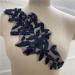 Beaded Flower Patches Sequin Applique Lace Trim - Black 17 * 5.5 - DIY Wedding Dress Sewing Motif - Buy Online on GoSupps.com