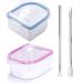 Nail Soak Off Set Set Includes 2 Manicure Bowls Triangle Cuticle Peeler Stainless Steel Cuticle Pusher - Perfect for Gel Polish and Dip Powder Removal Nail Spa Cleaning Kits Pink&Blue