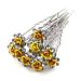 Livecity Wedding Prom Silver Crystal Diamante Rose Flower Hair Pins Clip Accessories (Yellow)