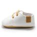 Baby Girls Boys Infant First Walking Shoes Sneakers Anti-Slip Oxford Loafer Flats Infant Toddler PU Leather Shoes 12-18 Months White