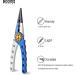 Booms Fishing X1 Aluminum Pliers Saltwater Surf Tackle Kit - Multitool Hook Remover for Braided Line Cutting - Blue with Sheath and Lanyard - Buy Online on GoSupps.com