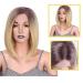 HBINGBING Ombre Blonde Bob Lace Wig - Short Straight Heat Resistant Fiber for Women | International Shipping - Buy Online on GoSupps.com