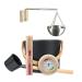 Sauna accessories set 5-piece sauna bucket set with spoon 7L sauna bucket with scoop/hourglass/thermometer hygrometer