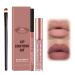 Ninnyi 3PCS Lip Liner and Lipstick Set Long Lasting Waterproof Lip Stain with Lip Brush