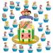 25PCS Children Cake Toppers Cupcake Toppers Cake Decorations Children Birthday Party Supplies Decorations (3)