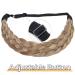 Buy Silk-Co Women's 5-Strand Blond Braided Hair Band | Vintage Elastic Headband for Weddings | Chestnut & Bleaching Blonde Hair Extensions - 3.8cm Wide - Buy Online on GoSupps.com