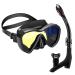 LUXPARD Snorkel Set, Anti-Fog Panoramic View Snorkel Mask and Anti-Leak Dry Snorkel Tube, Snorkeling Gear for Adults, Snorkel Kit Bag Included black