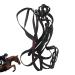Horse Halter - Heavy Duty Adjustable Tied Halter with Chin & Throat Snap Colorful Comfortable Padded Nylon Horse Halter for Equestrian Training Horse Care Black