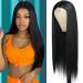 Black Wig for Women Glueless No Lace Front Wig Premium Synthetic Straight Wigs With Middle Part Natural Long Black Wig 23 Inch Wigs 23 Inch black