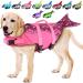 Emust dogs life jacket adjustable small/medium -sized/large dog fuses for water safety pets with a rescue handle safety vest for swimming pool (L pink mermaid) l pink