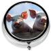 Funny Pig Round Pill Box - 3 Compartment Mini Travel Organizer for Medicine & Vitamins | Portable Decorative Purse Case - Buy Online on GoSupps.com