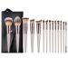 14 champagne makeup brushes with bag 14 champagne set beauty tools(24 * 15 * 1.6CM Gray) 24*15*1.6CM Gray