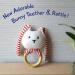 Shumee Striped Organic Bunny Teether - Non-Toxic Beachwood Rattle Ring | Natural Wooden Teething Ring for Babies 6 Months+ | Bunny Rattle for Newborn Photography - Buy Online on GoSupps.com