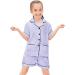 SWOMOG Kids Satin Pyjamas Set | 2 Piece Button-Down Pjs | Short Sleeve Silk Nightwear for Girls Boys | Ages 6-7 | Lavender - Buy Online on GoSupps.com