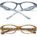 2 Pack Cat Eye Blue Light Blocking Reading Glasses for Women - 3.5x Magnification - Anti Glare UV Computer Eyeglasses - Blue & Brown - Buy Online on GoSupps.com