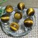 Pedestal of Seven Star Array Natural Tiger Eye Quartz Crystal Ball Beautiful Natural Crystal Stone QINTINYIN Full of Texture A set of