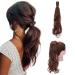 Pference Extensions Ponytail Clip in extensions such as real hair braid art hair hair extension hair part 43cm wavy dark chestnut brown 43 cm dark chestnut brown