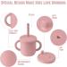 Prinper Silicone Baby Sippy Cup 2-in-1 Training Cup for Toddlers, 7 Oz Pink - Buy Online on GoSupps.com