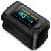 Fingertip Pulse Oximeter Blood Oxygen Monitor Finger for Adult & Children Portable Oxygen Level Monitor with OLED Screen Included 2 X AAA Batteries and Lanyard Black-GB
