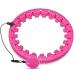 Brebon Weighted Hoola Exercise Fit Hoops Plus Size for Weight Loss, 2 in 1 Weight Loss 24 Detachable Knots Hoops Adjustable Auto-Spinning Ball Abdomen Fitness Equipment for Adult Pink