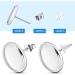 300 Piece Stud Earring Kit: 100 Stainless Steel Bezels, 100 Rubber Backs, 100 Earring Backs - Silver/Clear - Buy Online on GoSupps.com