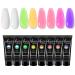 Jascherry 8 colors neon light bright poly nails gel fluorescent acrylic poly nail extension gel nails builder gel nail extension gel nail gel for beginners starter nail design 8 fluorescent neon colors