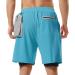 TENJOY Men's 2 in 1 Running Shorts - Quick Dry Athletic Workout Shorts with Phone Pockets (Light Blue, Large) - Buy Online on GoSupps.com