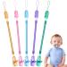 Vicloon Baby Dummy Clips 5 Pcs Dummy Clips for Baby Spring Dummy Clip Boys Girls Soother Pacifier Chain Holder Clips BPA Free Baby Dummy Chain for Teether Toy or Soothie purple/green/pink/blue/orange