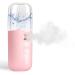 GIVERARE Nano Facial Steamer, Handy Mini Mister, USB Rechargeable Mist Sprayer, 30ml Visual Water Tank Moisturizing&Hydrating for Face, Daily Makeup, Skin Care, Eyelash Extensions-Pink 1-pack Pink