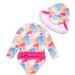 Bonverano Baby Girls Long-Sleeve Swimsuit | UPF 50+ Sun Protection | Colorful Leaf | 12-18 Months - Buy Online on GoSupps.com