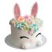 Bunny Cake Topper with Ear Foot Flowers Eye Nose for Bunny Rabbit Baby Shower and Easter Bunny Ear Set