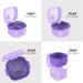 DIDATOOL Retainer Case Denture Bath Denture Cups for Soaking Dentures Denture Pots with Lid Easy to Carry and Clean Denture Case with Removable Rinse Basket and Finger Toothbrush (Purple) Square Purple - Buy Online on GoSupps.com